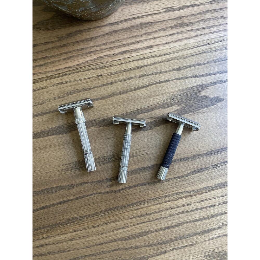 Vintage 1940s Gillette Safety Razor Lot Of 3 Men’s Shaving Tools Made In The USA
